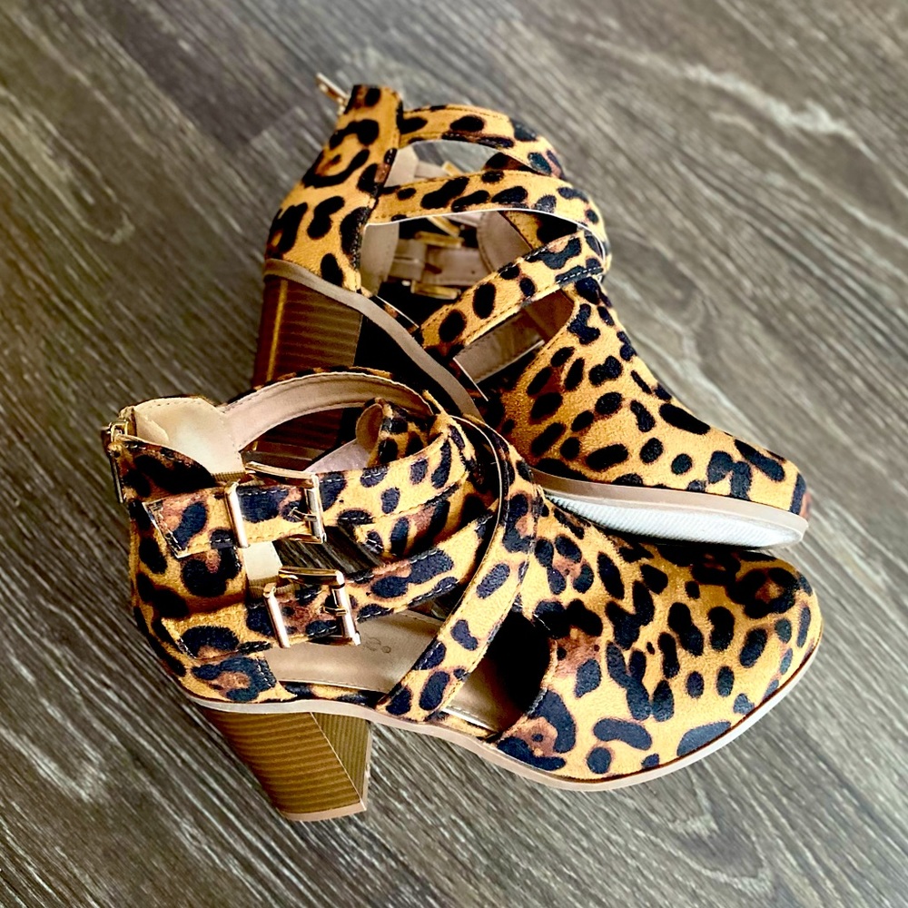 Leopard Block Heel